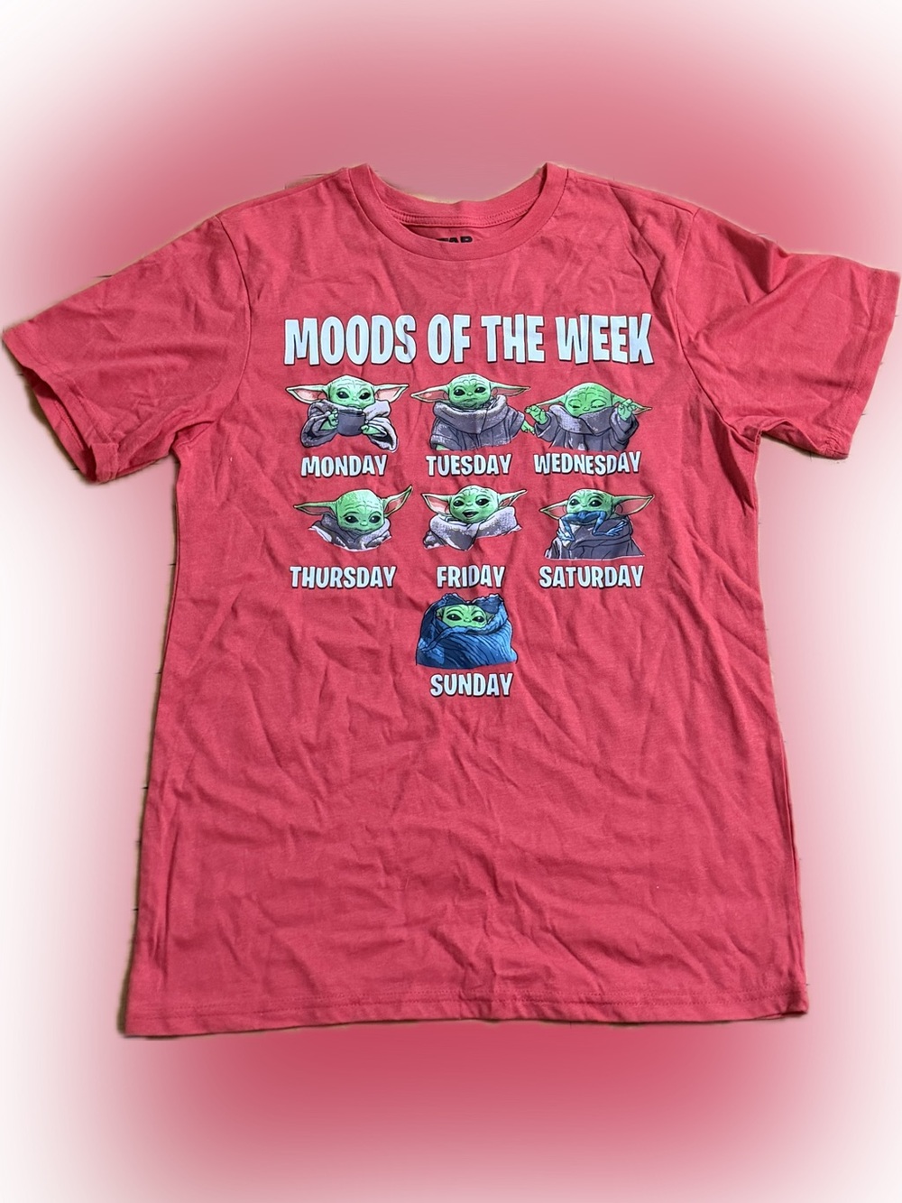 Star Wars Red 'Moods of the Week' Baby Yoda Graphic Tee